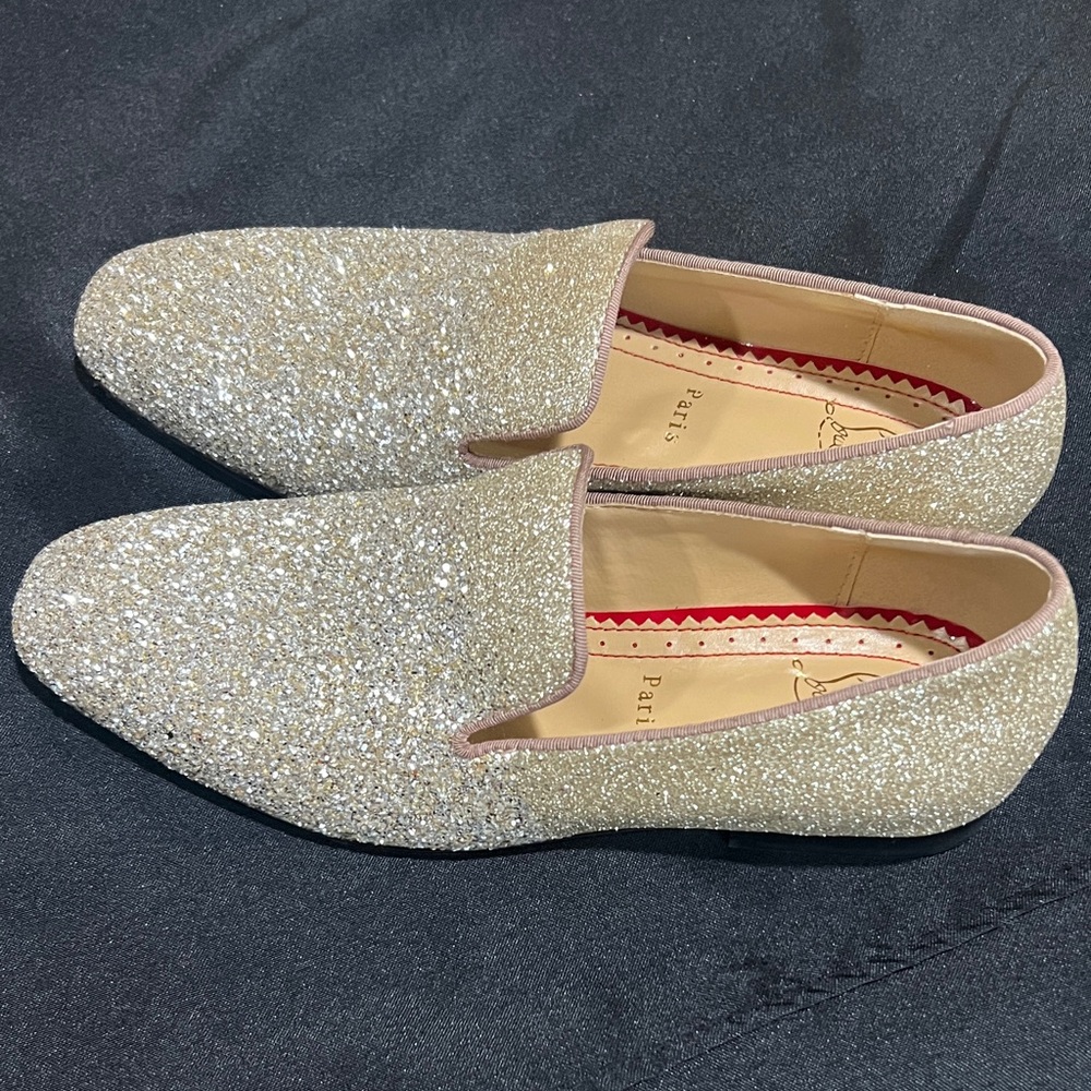 Christian Louboutin Sparkling Loafers - Gold, unisex, BRAND NEW. EU SIZE 38 - Picture 3 of 12